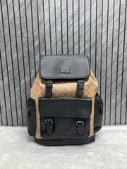 Coach Unisex Rivington Backpack Apricot Black Leather With Dust Bag 059 Apricot Black