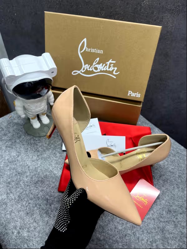 Christian Louboutin Iriza 70 Patent Apricot High Quality Heels With OG Box Dust Bag A418 Apricot