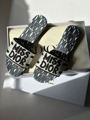 Dior Miss Dior Deep Blue Dway Flats For Woman With Original Box Dustcover CarryBag And Accessories