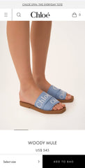 Chloe Woody Mules Flats For Womens With Original Box & Dust Cover