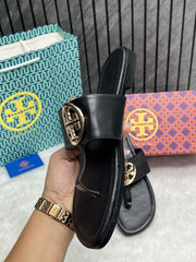Tory Eleanor Black Sandals For Women
