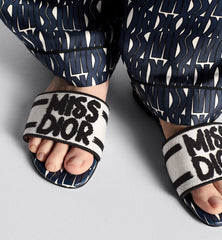 Dior Miss Dior Deep Blue Dway Flats For Woman With Original Box Dustcover CarryBag And Accessories