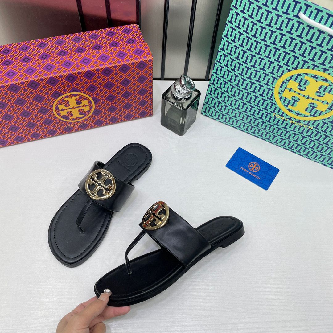 Tory Eleanor Black Sandals For Women