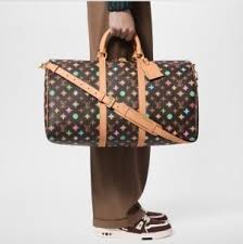 Louis Vuitton Keepall Bandoulire 50 LV Multicolor Duffle With Dust Bag (8867)