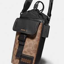 Coach Racer Phone Crossbody Bag Brown Canvas With OG Box Dust Bag CT885