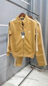 Adidas Beige Embroidery Logo Premium Classic Tracksuit