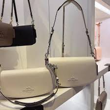 Coach Andrea Shoulder Bag With OG Box & Dust Bag (Beige 63384)