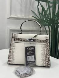 Hermes Blanc Crocodile Niloticus Himalaya Encrusted Birkin Bag With OG Box & Dust Bag (1080 Himalayas)