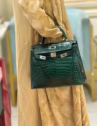 Hermes Blanc Crocodile Niloticus Green Encrusted Birkin Bag With OG Box & Dust Bag (1028 Green)