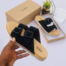 Zara Strap Suede Leather Premium Sandals Black