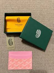 Goyard Saint Sulpice Card Holder Wallet With Dust & OG Box Pink 9636