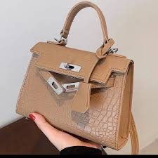 Hermes Blanc Crocodile Niloticus Khakhi Encrusted Birkin Bag With OG Box & Dust Bag (1080 Khakhi)