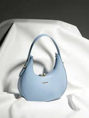 Miu Miu Leather Hobo armpit Bag With OG Box & Dust Bag (359 Grey)