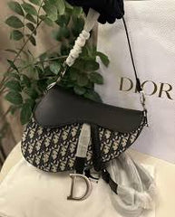 Dior Saddle Leather Canvas Black With Original Box