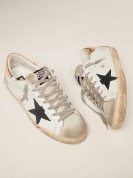 Golden goose Men’s Ball Star with grey black  star and brown leather heel tab