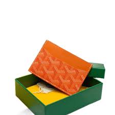 Goyard Saint Sulpice Card Holder Wallet With Dust & OG Box Orange 9636