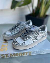 Golden goose Women's  Stardan sneakers in white leather and glitter