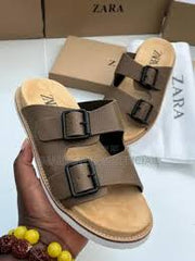 Zara Strap Suede Leather Premium Sandals Cream