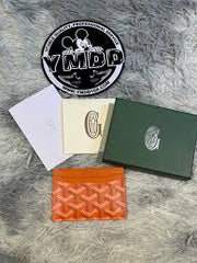 Goyard Saint Sulpice Card Holder Wallet With Dust & OG Box Orange 9636