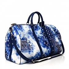 Louis Vuitton Keepall 50 Bandana White Blue With Dust Bag 8880