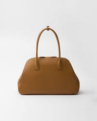 Miu Miu Embossed Logo Medium Tote Bag With Dust Bag (3005 Brown)