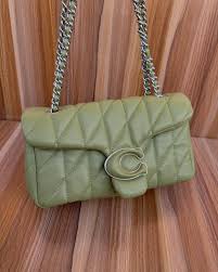 Coach Soft Green Tabby 26 Quilted Medium Leather Shoulder Bag With OG Box & Dust Bag (CP-150-Green)