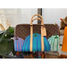 Louis Vuitton Keepall Duffle Bandouliere Bag Yayoi Kusama Pumpkins Monogram Canvas 45 (202313)