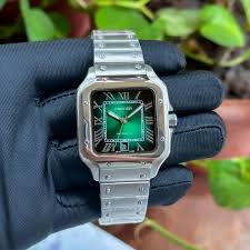 CARTIER D SANTOS SILVER GREEN