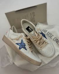 Golden goose Ball Star in beige nubuck and nappa with black Swarovski crystal star