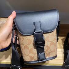 Coach Racer Phone Crossbody Bag Brown Canvas With OG Box Dust Bag CT885