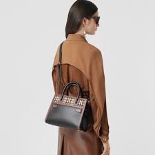 Burberry Baby Title Bag In Vintage Check Leather With OG & Dust Bag (3317)