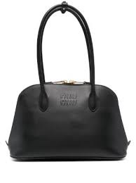 Miu Miu Embossed Logo Medium Tote Bag With Dust Bag (3005 Black)