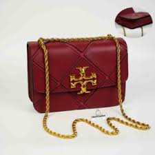 Tory Burch Red Diamond Quilt Leather Eleanor Shoulder Bag With OG Box & Dust Bag TR084 Red