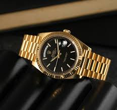 Rolex Oyster perpetual Day Date Automatic Gold-Black Diamond