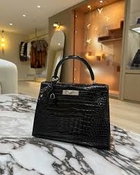 Hermes Blanc Crocodile Niloticus Black Encrusted Birkin Bag With OG Box & Dust Bag (1080 Black)