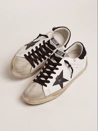 Golden goose Men’s Ball Star with grey black  star and brown leather heel tab