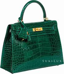 Hermes Blanc Crocodile Niloticus Green Encrusted Birkin Bag With OG Box & Dust Bag (1028 Green)