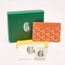 Goyard Saint Sulpice Card Holder Wallet With Dust & OG Box Orange 9636