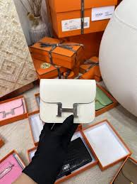 Hermes Constance Slim Epsom Vert With OG Box & Dust Bag (KG-19 White)