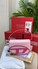 Diesel 1DR Shoulder Bag With OG Box & Dust Bag & Extra Shoulder Strap (Pink)