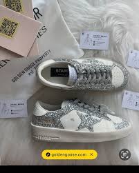 Golden goose Women's  Stardan sneakers in white leather and glitter