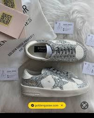 Golden goose Women's  Stardan sneakers in white leather and glitter