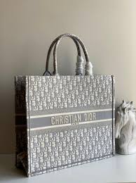 Christian Dior Book Tote With OG Box & Dust Bag & Scarf (Grey M929 36Cm)