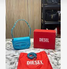 Diesel 1DR Shoulder Bag With OG Box & Dust Bag & Extra Shoulder Strap (Sky Blue)