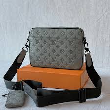 Louis Vuitton LV X Embossed Messenger Bag Brown Monogram Unisex Wid Dust Bag (7408 Grey)