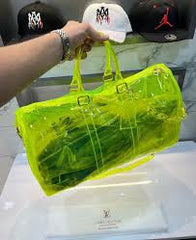 Louis Vuitton Keepall Bandouliere 50 Neon Transparent Travel Duffle Bag With Dust Bag (L-810)