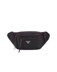 Prada Waist Nylon Pouch Track Belt Bag Signature With Dust Bag (P238 Black)