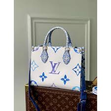 Louis Vuitton On The Go Medium Tote With Dust Bag (M22868 Blue)