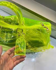 Louis Vuitton Keepall Bandouliere 50 Neon Transparent Travel Duffle Bag With Dust Bag (L-810)