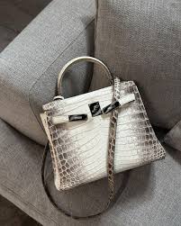 Hermes Blanc Crocodile Niloticus Himalaya Encrusted Birkin Bag With OG Box & Dust Bag (1080 Himalayas)